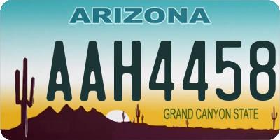 AZ license plate AAH4458