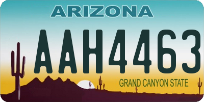 AZ license plate AAH4463