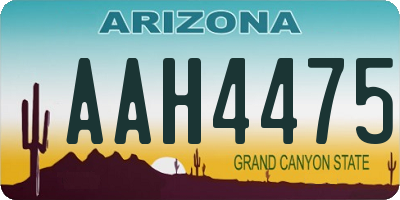 AZ license plate AAH4475