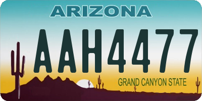 AZ license plate AAH4477