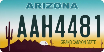 AZ license plate AAH4481