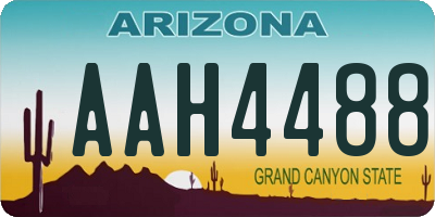 AZ license plate AAH4488