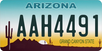 AZ license plate AAH4491