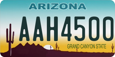 AZ license plate AAH4500