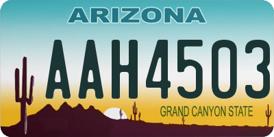 AZ license plate AAH4503