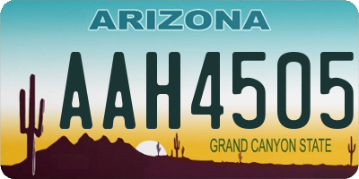 AZ license plate AAH4505