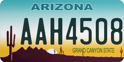 AZ license plate AAH4508