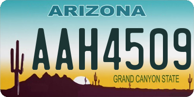 AZ license plate AAH4509