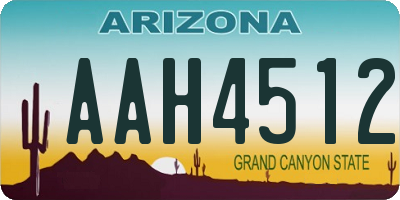 AZ license plate AAH4512
