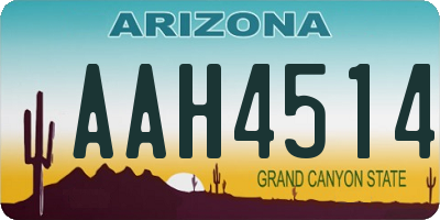 AZ license plate AAH4514