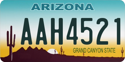 AZ license plate AAH4521