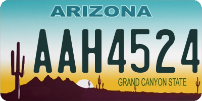 AZ license plate AAH4524