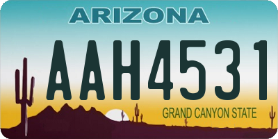 AZ license plate AAH4531