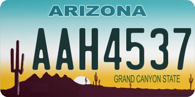 AZ license plate AAH4537