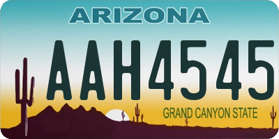 AZ license plate AAH4545