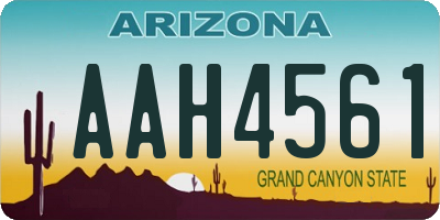 AZ license plate AAH4561