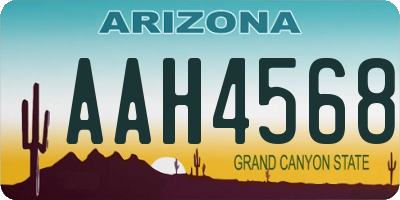 AZ license plate AAH4568