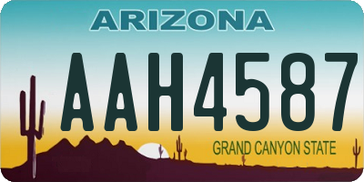 AZ license plate AAH4587