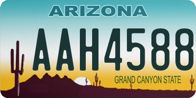 AZ license plate AAH4588