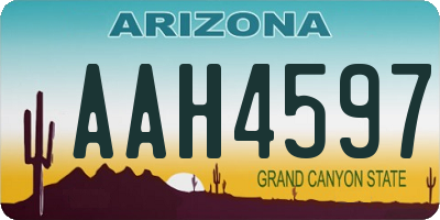 AZ license plate AAH4597