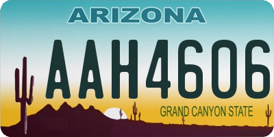 AZ license plate AAH4606