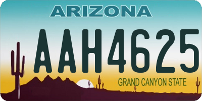 AZ license plate AAH4625