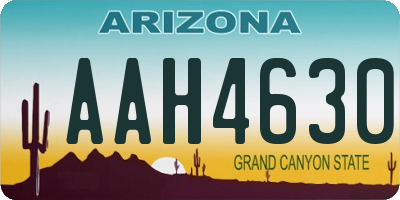 AZ license plate AAH4630