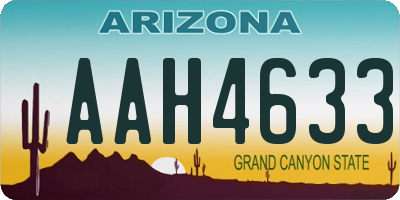 AZ license plate AAH4633