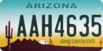 AZ license plate AAH4635