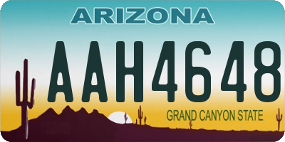 AZ license plate AAH4648