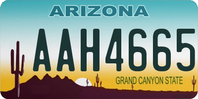 AZ license plate AAH4665