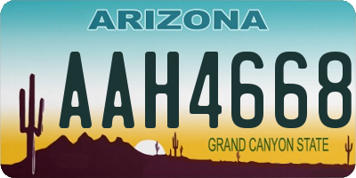 AZ license plate AAH4668