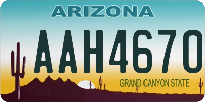 AZ license plate AAH4670