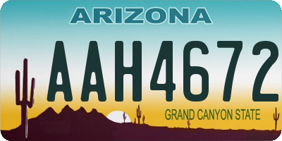AZ license plate AAH4672
