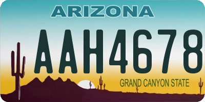 AZ license plate AAH4678