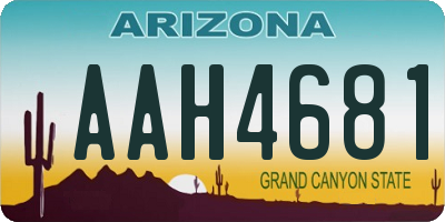 AZ license plate AAH4681