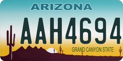 AZ license plate AAH4694