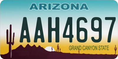 AZ license plate AAH4697