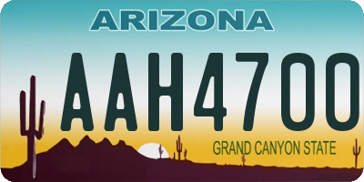 AZ license plate AAH4700