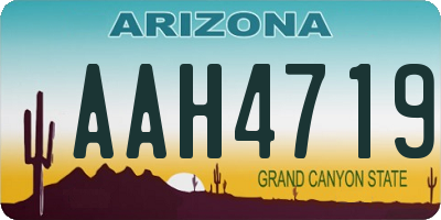 AZ license plate AAH4719