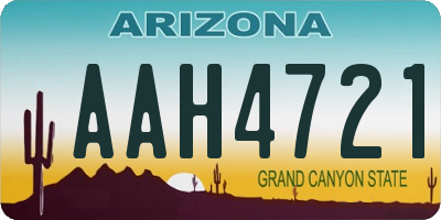 AZ license plate AAH4721