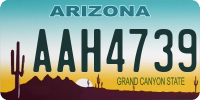AZ license plate AAH4739