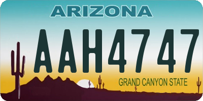 AZ license plate AAH4747