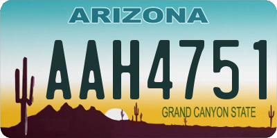 AZ license plate AAH4751
