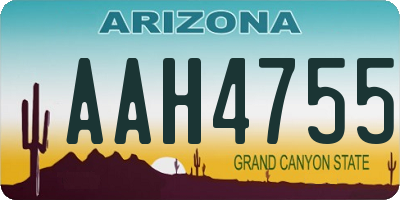 AZ license plate AAH4755