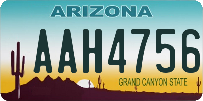 AZ license plate AAH4756
