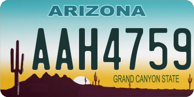 AZ license plate AAH4759