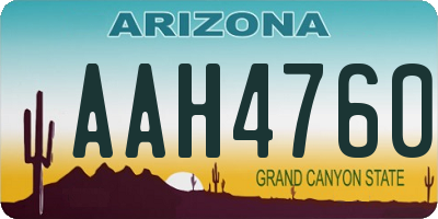 AZ license plate AAH4760