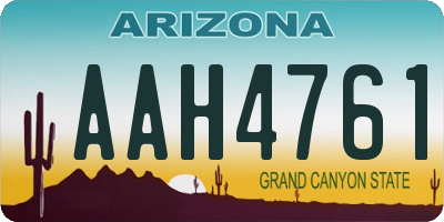 AZ license plate AAH4761