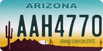 AZ license plate AAH4770